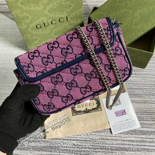 Gucci經典百搭女包 古馳GG Marmont Mini女包 Gucci全皮鏈條迷你小挎包 476433  ydg3276